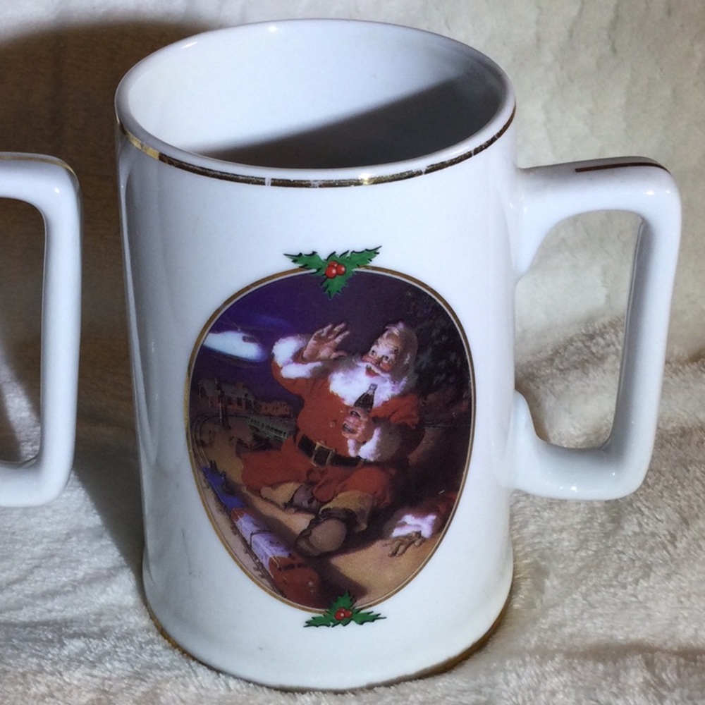 2 Coca Cola Christmas Mugs